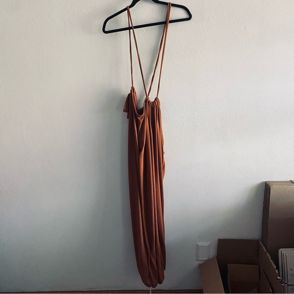 Everyday Chic Boutique rust suspender pant jumpsuit